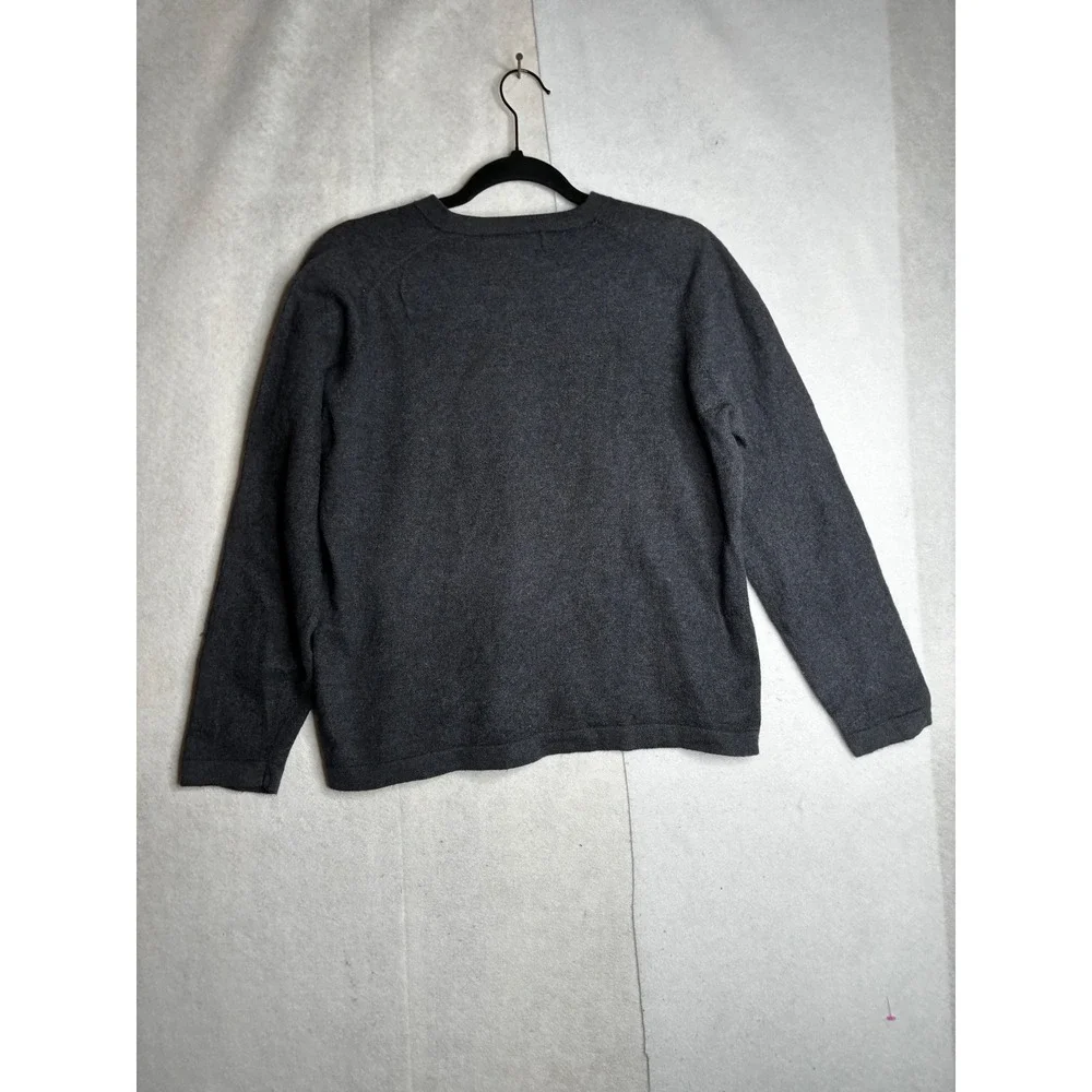 Eddie‎ Bauer Mens Charcoal Gray Merino Wool Cotton Blend Crewneck Sweater Large - Picture 5 of 12